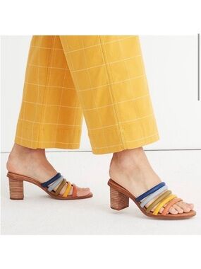 Madewell Multicolor Strappy Block Heel Mules
